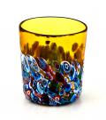 Набор стаканов 6 шт разных цветов с мурринами из Муранского стекла 