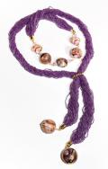 Бусы Фиолетовый шарф из Муранского стекла