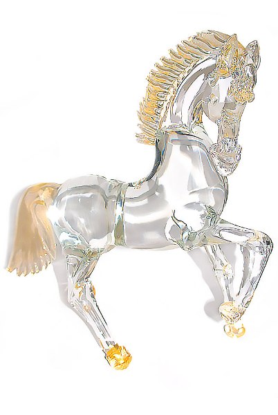 Скульптура "Золотой конь" из муранского стекла
